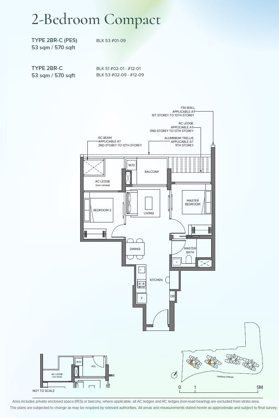 Canberra Crescent Residences 2BR-C floor plan