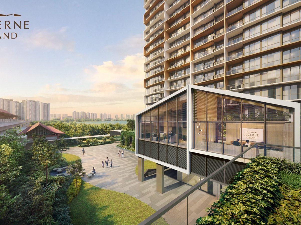 Lucerne Grand — tower with elevated glass clubhouse